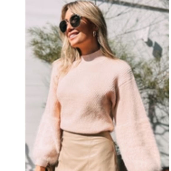 AMARYLLIS Apricot Eyelash Sweater - Picture 2 of 9